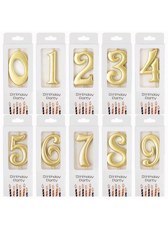 PHD CAKE 10-Count 0-9 Gold Number Birthday Candles, Number One Birthday, Gold Number Candles, Party Celebration, Baby Showers - Image 1
